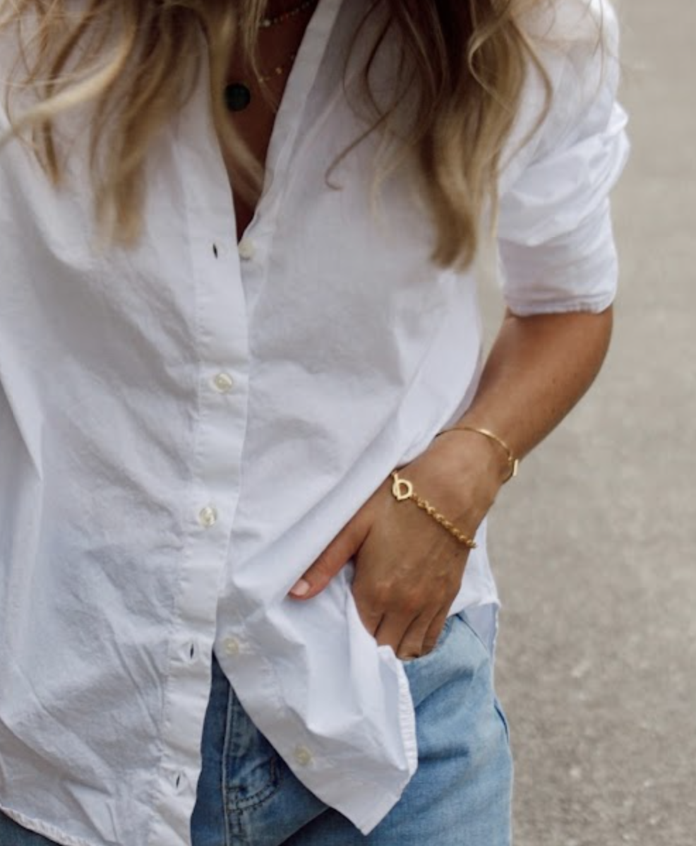 Gold plated stainless steel bracelet with 3-inch diameter and 8-inch length, fits up to 7-inch wrist.
Durable and elegant design—perfect everyday accessory or thoughtful gift for her.