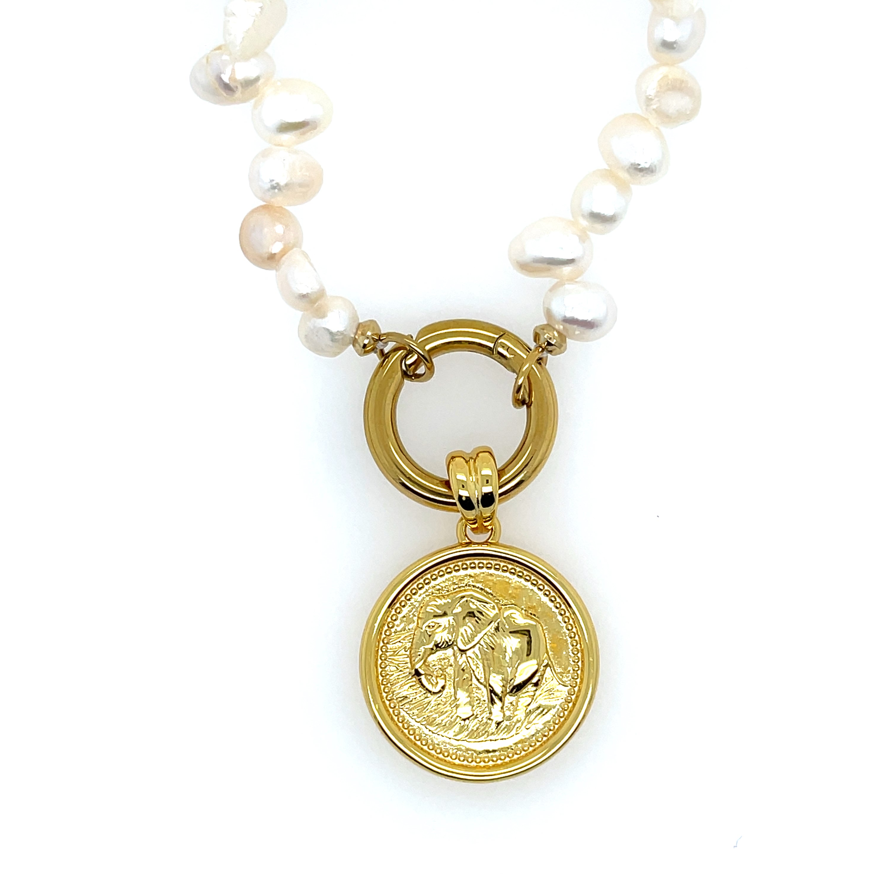 24mm round pendant in gold plated sterling silver, custom crafted to complement Love, Ellison chains.