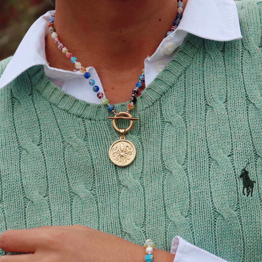 Gold plated 925 sterling silver pendant, 24mm diameter, exclusive to Love, Ellison collections.
Versatile and beautifully crafted—designed to enhance any Love, Ellison necklace style.
