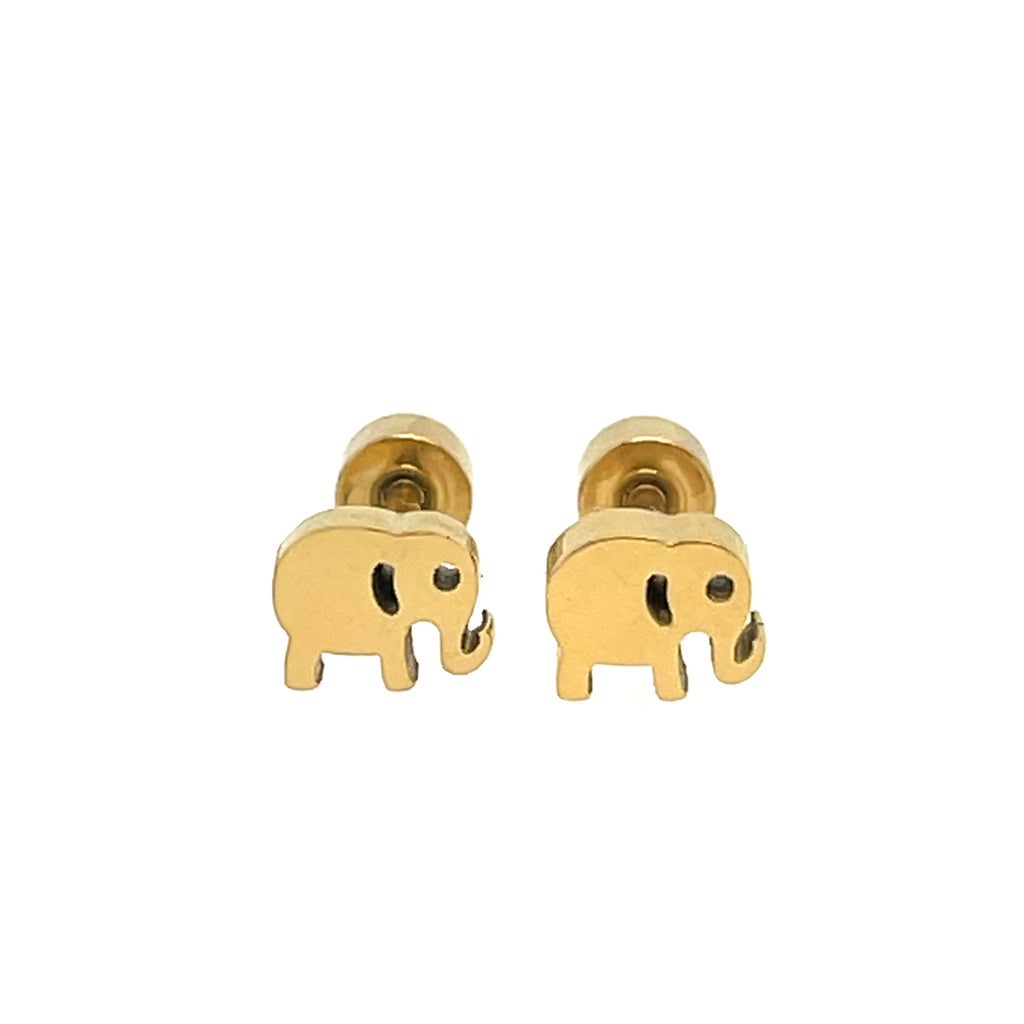 Gold plated elephant studs.