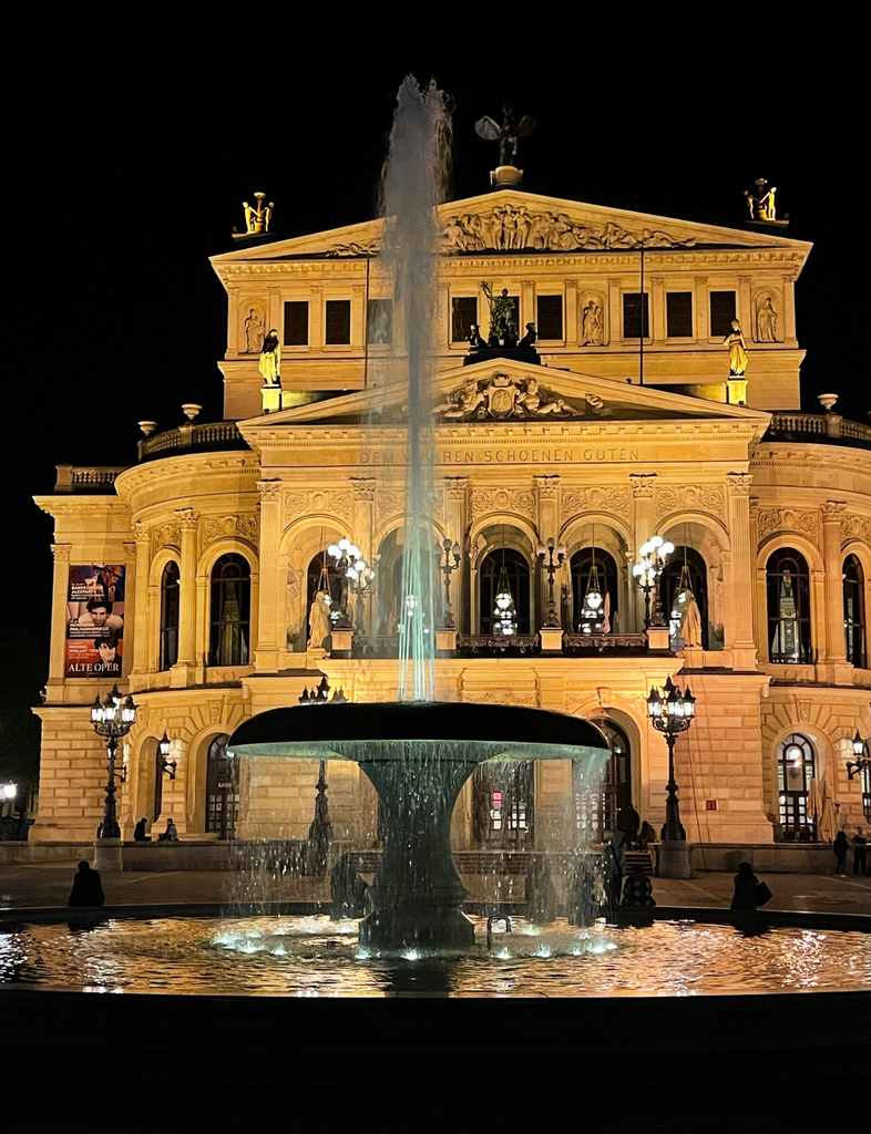 Admire the grand architecture of Alte Oper, Frankfurt’s historic opera house and cultural gem.