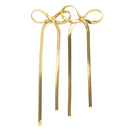 3.5-inch gold-plated stainless steel bow tie earrings for women – elegant statement jewelry with a modern, feminine touch