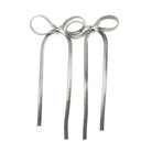 Glamorous 3.5-inch rhodium plated bow tie earrings with high-shine finish for bold elegance.
Perfect statement accessory for evening wear, parties, or formal occasions.