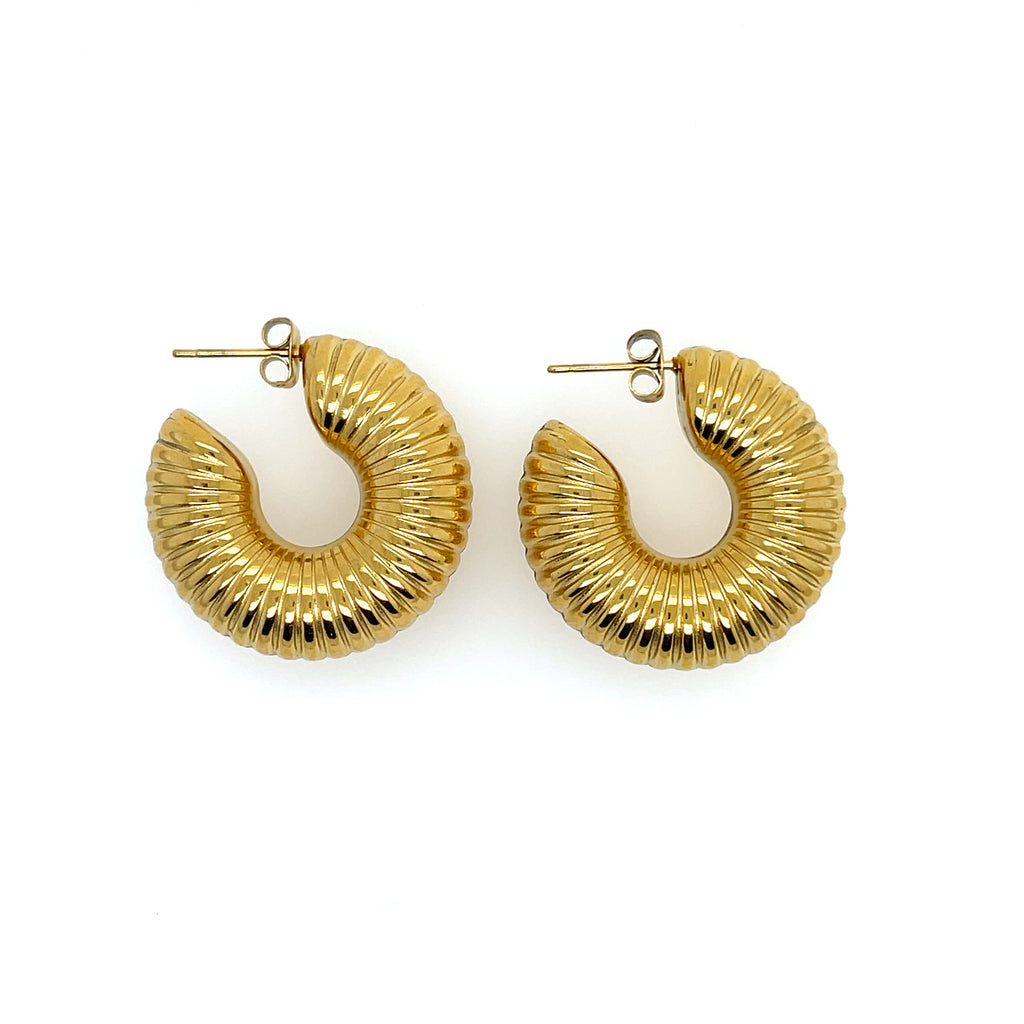 1-inch gold-plated stainless steel hoop earrings for women – classic minimalist everyday jewelry with a modern edge