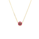 Gold-plated 15-inch necklace with 0.25-inch circular pendant featuring heart design – delicate and romantic jewelry for women