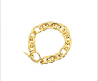 8-inch gold-plated heavy chain link bracelet with 4-inch diameter – bold linked wristwear featuring 0.5 x 0.75 inch wide links for women