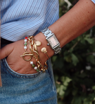 Gold-plated 8in heavy chain link bracelet, 4-inch diameter, with 0.5 by 0.75 inch large links – statement jewelry for women