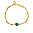 August Green Peridot birthstone bracelet with 4mm gold-plated stainless steel beads – stylish personalized women’s jewelry