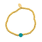 December Swiss Blue Topaz birthstone bracelet with 4mm gold-plated stainless steel beads – beautiful personalized jewelry for women