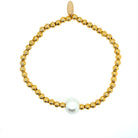 une Rainbow Moonstone birthstone bracelet with 4mm gold-plated stainless steel beads – unique and feminine stackable jewelry