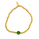 May Emerald birthstone bracelet with 4mm gold-plated stainless steel beads – elegant personalized bracelet for women