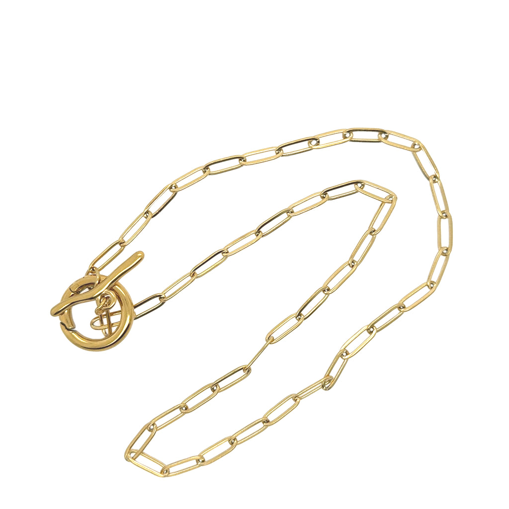 18-inch gold-plated stainless steel necklace for women – classic and durable elegant jewelry accessory