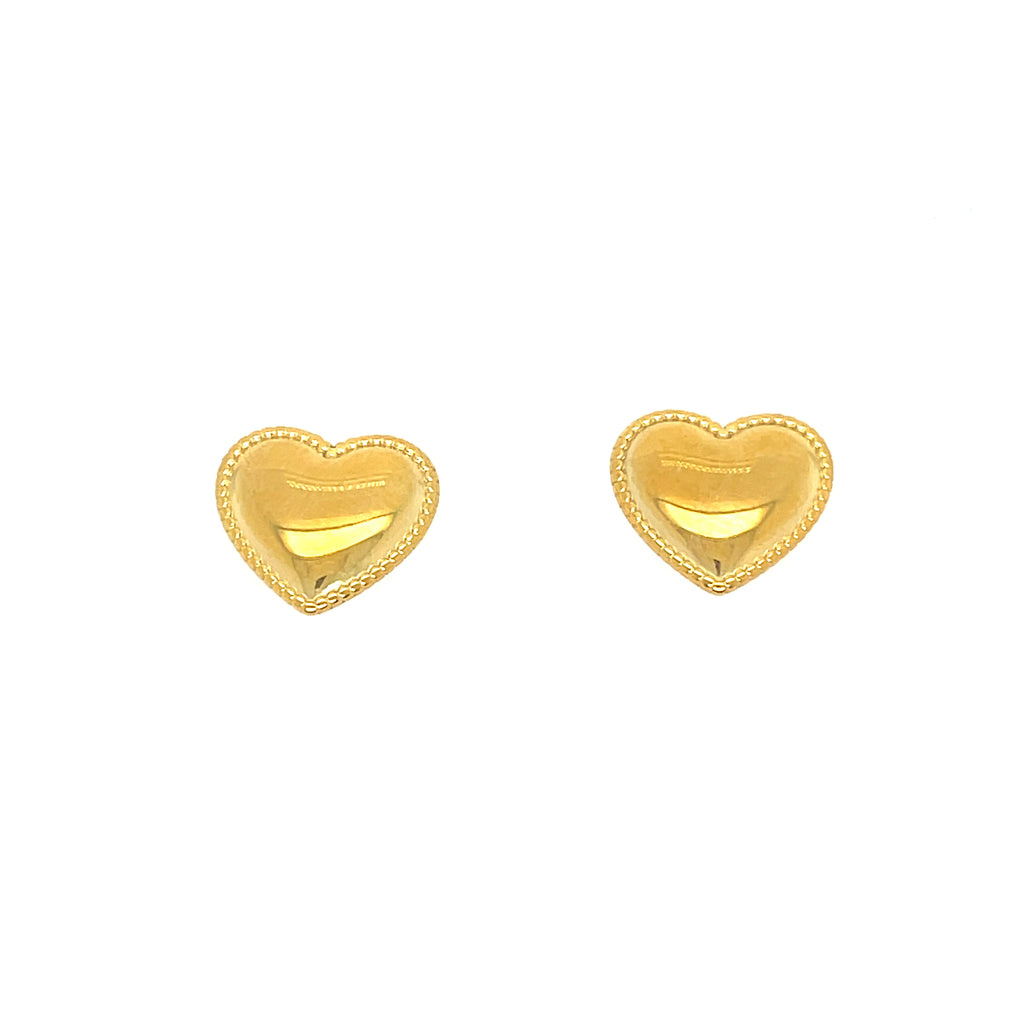 13mm x 14mm gold-plated stainless steel heart-shaped earrings – dainty and durable women’s everyday jewelry