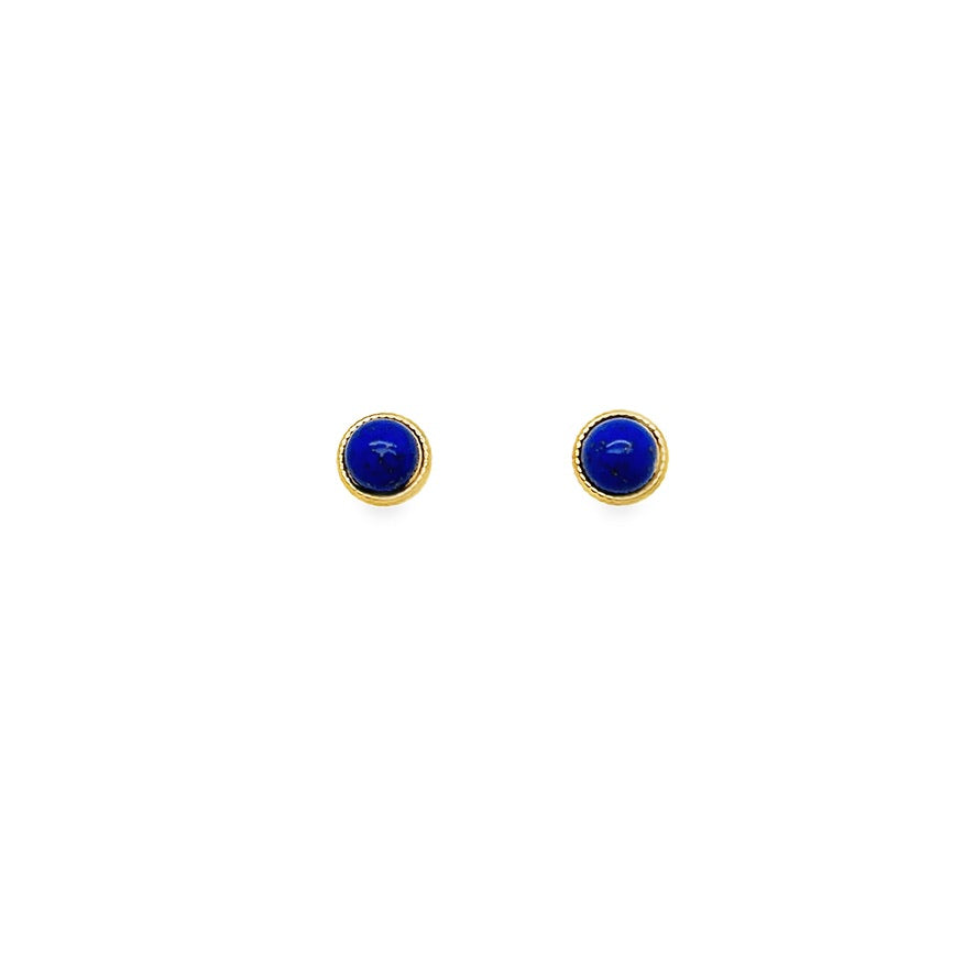 Blue lapis stone set in 0.75-inch gold-plated stainless steel pendant – celestial-inspired accessory for daily wear