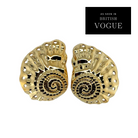 Corentine Earrings – gold finished spiral shell statement earrings, as seen in British Vogue