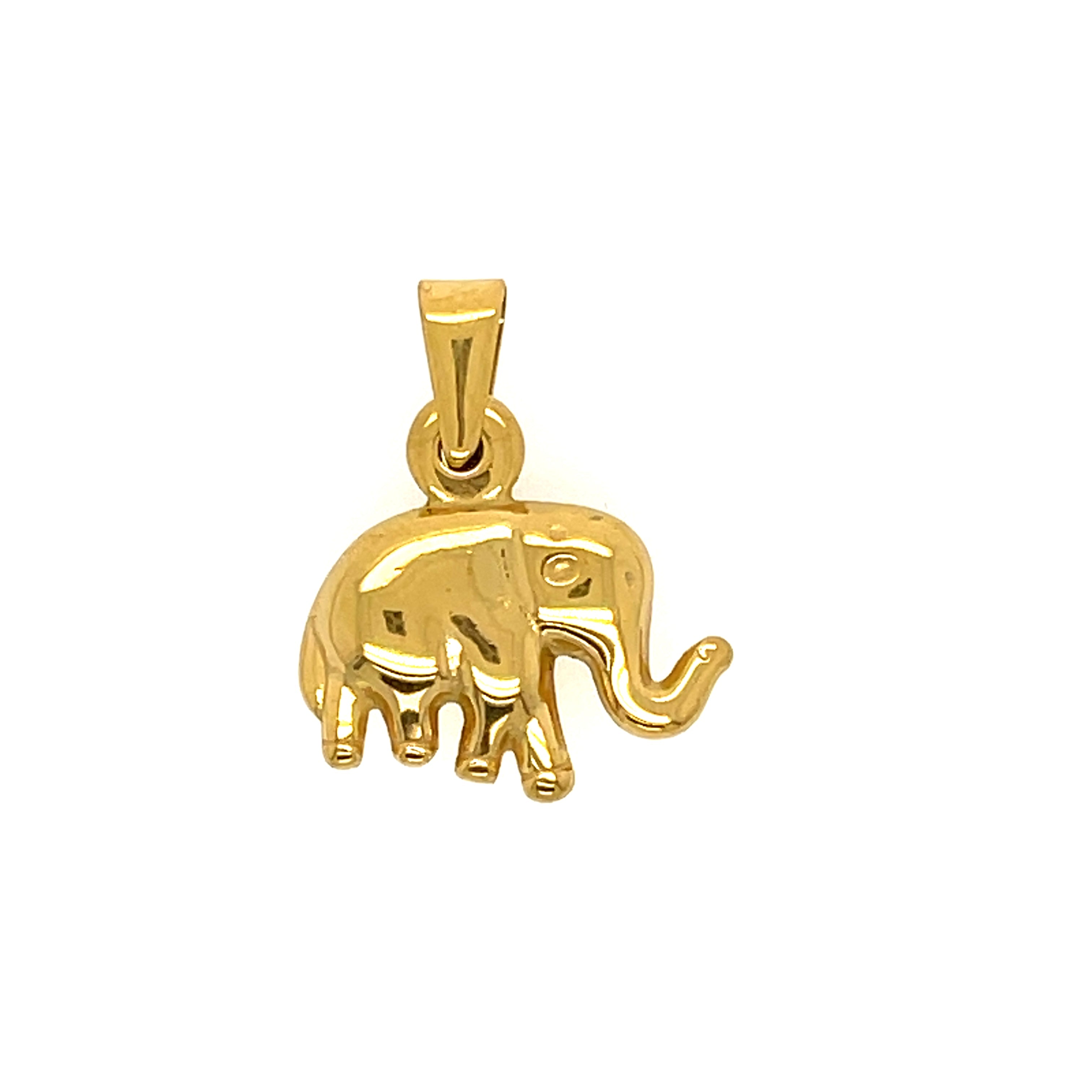 Gold plated stainless steel elephant pendant, 18mm tall by 20mm wide, with a polished, detailed finish.
Fits all gold plated Love, Ellison necklaces—perfect for meaningful, mix-and-match jewelry.