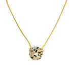 Gold plated 18 inch chain with stone pendant.