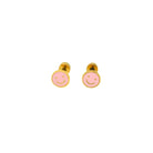 Kids' 0.25 inch smiley face stud earrings in gold plated stainless steel with safety screw backs.
Fun and durable children's jewelry—great for birthdays, gifts, or daily sparkle.