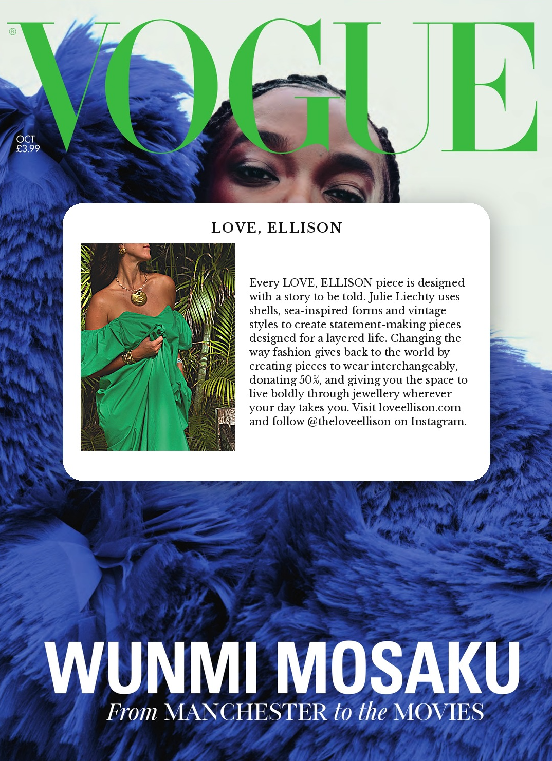 Love, Ellison featured in British Vogue, October issue.