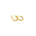 Gold hoop earrings on a white background