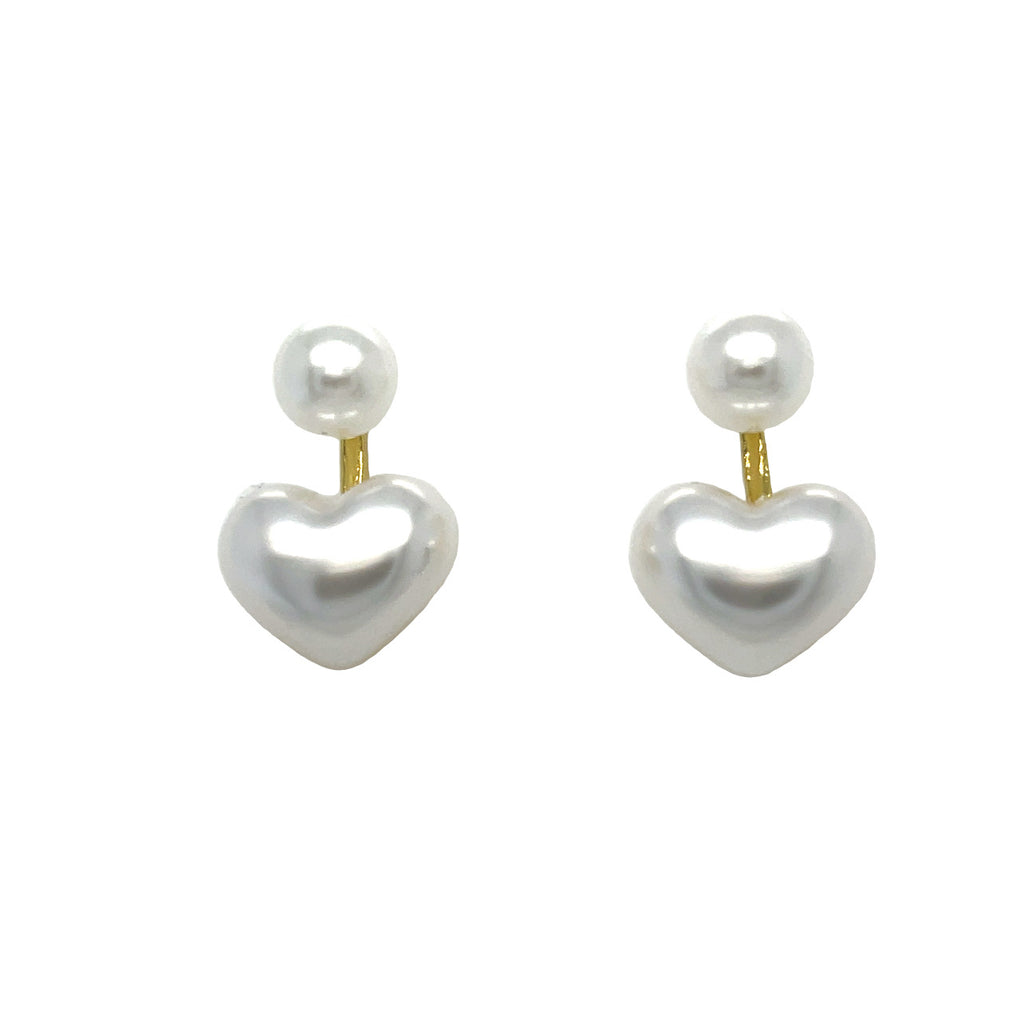 Elegant 0.5-inch pearl stud earrings with delicate hanging heart-shaped pearl drops.
Timeless and romantic design—perfect for weddings, date nights, or thoughtful gifts.