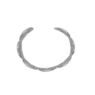womens silver stainless steel cuff with greecian design