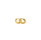 Gold hoop earrings on a white background