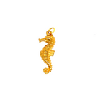 Gold plated stainless steel seahorse pendant, 1 inch ocean-themed charm for coastal and beach jewelry designs
