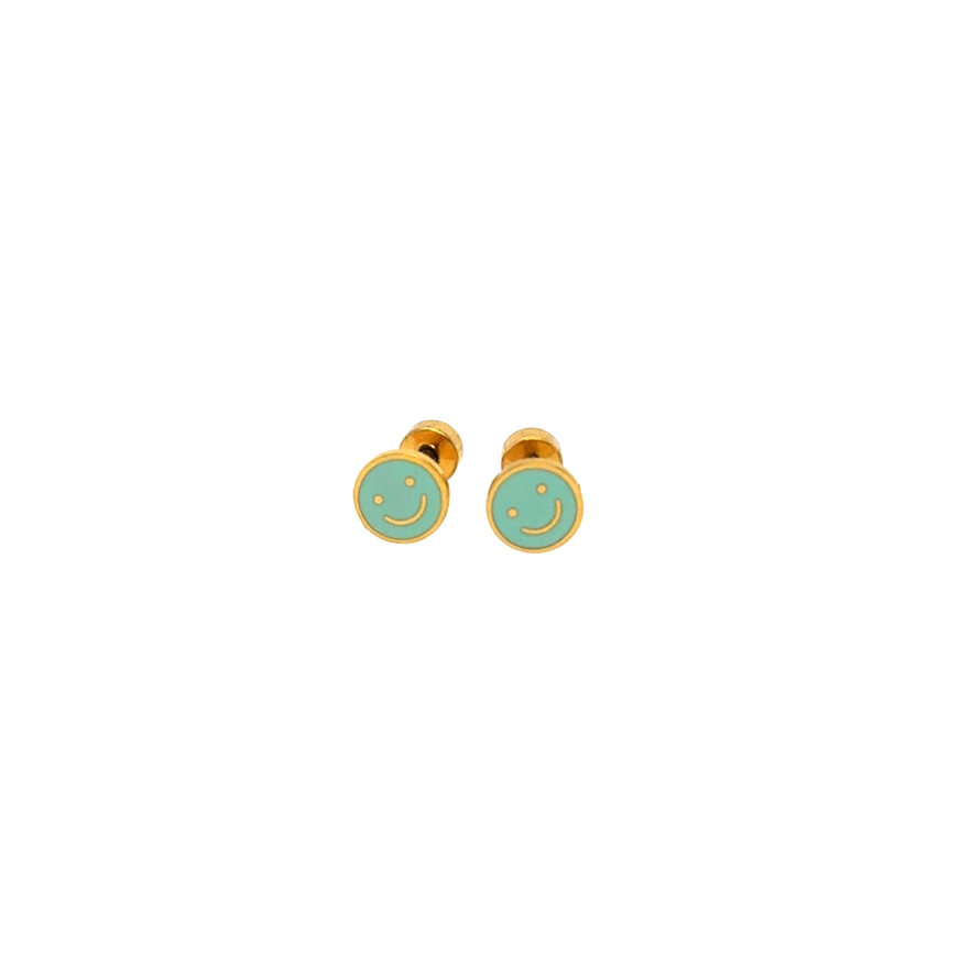 Smiley Face Earring Light Green
