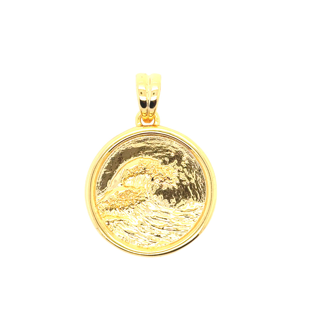Custom-made 24mm round gold plated sterling silver charm, fits all Love, Ellison chains.
High-shine finish and durable quality—ideal for statement necklaces or everyday wear.