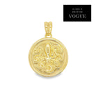 Transformation Pendant – engraved gold coin pendant with an octopus design, as seen in British Vogue